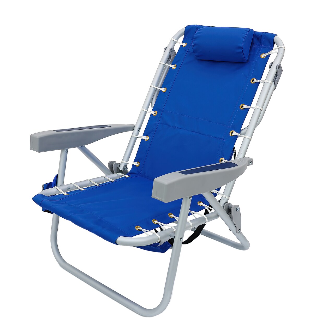 National Tree Company Blue Horizontal Stripe Beach Chair with Pillow and side Pouch